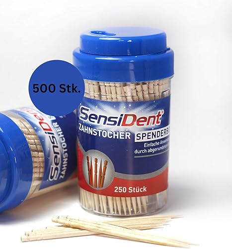 Smart Planet 2 x 250 cure-dents en bois dans une boîte en plastique, 500 cure-dents en bois - Nail Gallerys