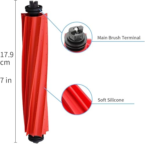 Benfosh Lot de 2 pinceaux de rechange pour aspirateur Roborock S8 S8 PLUS S8+ S8 Pro Ultra G20 Brosse principale séparable en caoutchouc - Nail Gallerys
