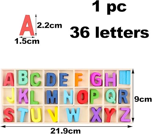 130 Pièces Lettres en Bois de A à Z, Majuscules, avec Plateau de Rangement, Convient pour le Bricolage Fait à la Main, L'affichage de Mariage, la Décoration de la Maison - 21.9 * 9 cm (Couleur) - Nail Gallerys