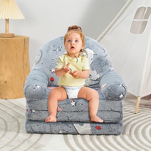 BYBYME Chaise Pliable pour Enfant de 1 à 3 Ans - Joli canapé Pliable pour Dormir et Salle de Jeux (Aventure Spatiale) - Nail Gallerys