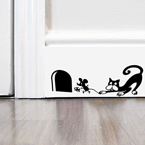 Cat And Souris Wall Art Autocollant Decal Mice Home Skirting Board Drôle by Inspired Walls® - Nail Gallerys