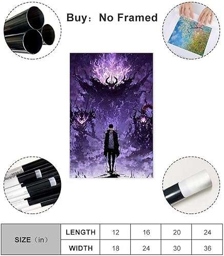 BNCVJFI Impression sur toile d'anime Solo Leveling 40 x 60 cm - Nail Gallerys
