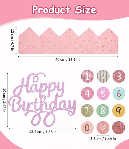 Bixury Couronne D'anniversaire Bébé Garçons Filles Couronne Chapeau D'anniversaire à Couronne Interchangeables de 0 à 9 Chapeau Anniversaire Enfant Anniversaire Fête pour les Filles de Garçons - Nail Gallerys