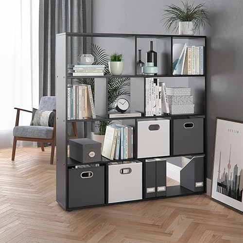 Vicco Meuble de Rangement Cube Pilar, Noir, 131.6 x 143 cm - Nail Gallerys