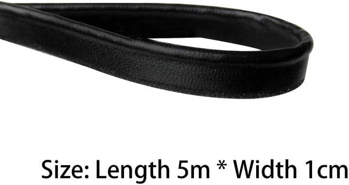 Bordure passepoilée en cuir beige de 5 m de large - 1 cm de large - Bordure passepoilée pour vêtements, tissu - Ruban à coudre - Nail Gallerys