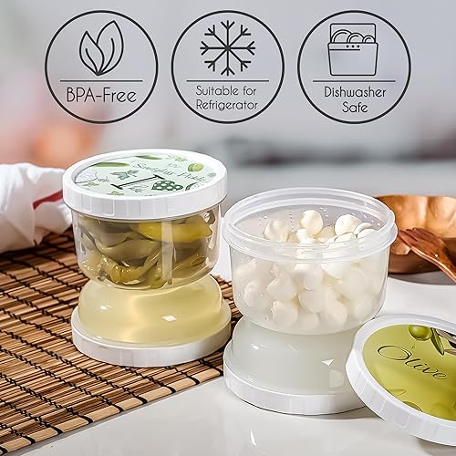 CRYSTALIA Anti-Fuite Pot Cornichon Retournable, 1000ml, Lot de 2 SANS BPA Bocal a Cornichons Retournable Bocal Cornichon Sablier, Pot Olives Retournable Boite Cornichon Reversible Hourglass Pickle Jar - Nail Gallerys