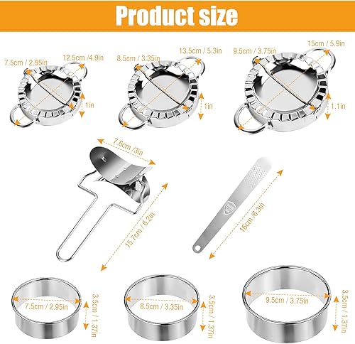 Moule a Ravioli 8 Pièces Acier Inoxydable Ravioli Maker Moulle à Raviole Presse à Pâte Ravioli Cutter Kit Moule à Dumplings pour Accessoires de Cuisine, Outils de PâTisserie - Nail Gallerys