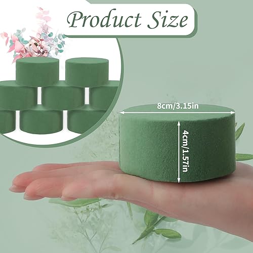 CTYUEYUN Lot de 8 éponges rondes pour fleurs fraîches et artificielles - 8 x 4 cm - Accessoires en mousse florale pour décoration de mariage et de fête - Nail Gallerys