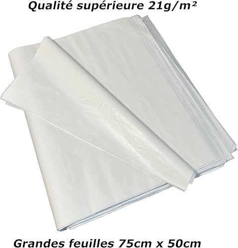 JECO - Lot de 250 feuilles de papier de soie blanc 50 x 75 cm, sans acide, qualité supérieure 21g/m², mousseline, pour loisirs créatifs, décoration, DIY, Emballage fleurs, Vinted - Nail Gallerys