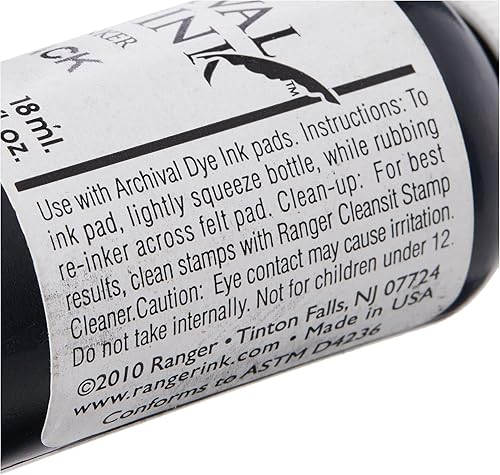 Pad d'archives re-inkers Ranger Industries re-Inker d'archives, Noir Jet - Nail Gallerys