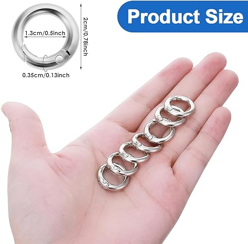 JEYORZY 12 Pièces Rond Mousqueton, Mousqueton Sac a Main Multicolore, Anneaux à Ressort, Snap Ressort Anneau Boucle Alliage De Zinc Trousseau Crochet Clips pour Sacs, Sacs à Main, Travaux Manuels - Nail Gallerys