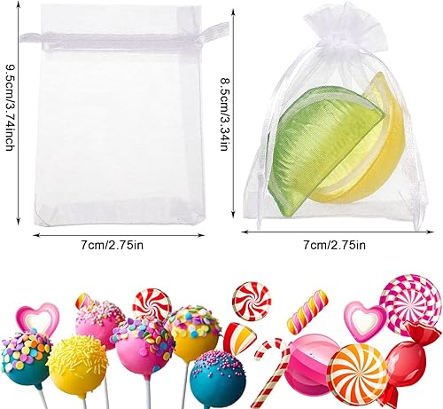 Bohoman 100Pcs Organza Gift Bags, 7 X 9 cm Cadeau Sacs À Cordon Pochettes sachets en organza sachets de lavande pour Fête De Anniversaire Coquillage Bonbons Chocolat Maille Pochettes (Blanc) - Nail Gallerys