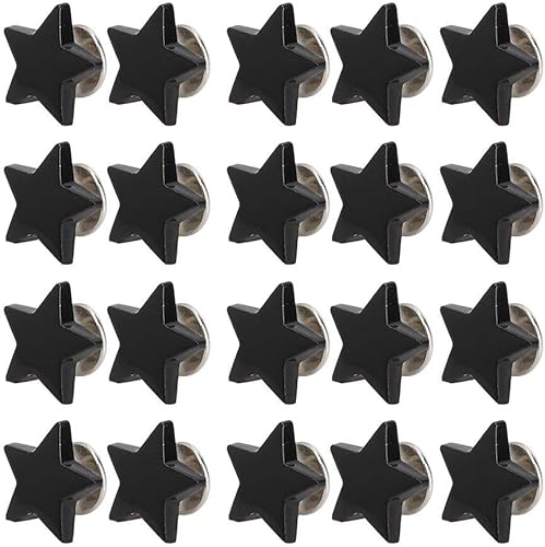 20 Pcs Alliage Étoiles Forme Rivet Goujon Bouton Vis Sac Vêtements Chaussures Punk Étoile Forme Rivet Goujon Bouton DIY Vêtements Chaussures Décoration Accessoires avec Vis(Noir mat) - Nail Gallerys