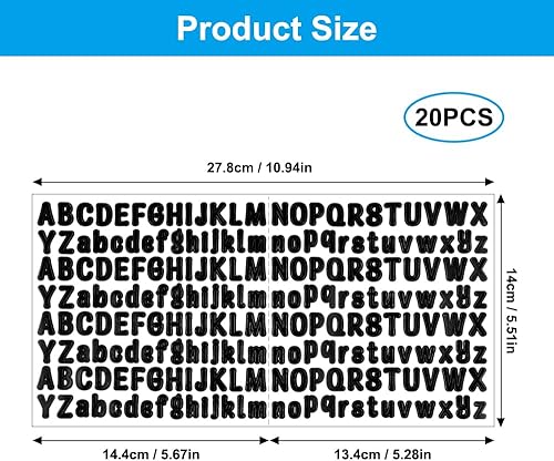20 Feuilles Autocollants Lettres, 13mm Stickers Lettres Alphabet, Lettre Autocollante en Vinyle, Autocollants Alphabet, d’Alphabet Lettre et Autocollant, pour Boîte aux Letter, DIY, Scrapbooking(Noir) - Nail Gallerys
