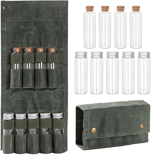 Sac à épices avec 9 Pots à épices, Bocaux à épices, Sac Rangement à épices, Porte Assaisonnement avec Bouteille à Condiments, Récipients à Condiments pour Camping Barbecue Piquenique (B) - Nail Gallerys