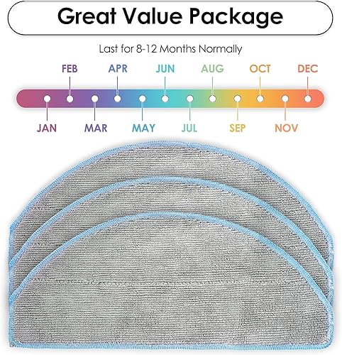 (3 Pièces) Q052020 Q0120 Y0140 Tampons De Vadrouille Pour iRobot Roomba Vacuum 2 Essential Robot, Combo Robot Aspirateur et Vadrouille, iRobot Roomba 105 Combo, Y0110 Q011, Chiffons de Vadrouille - Nail Gallerys