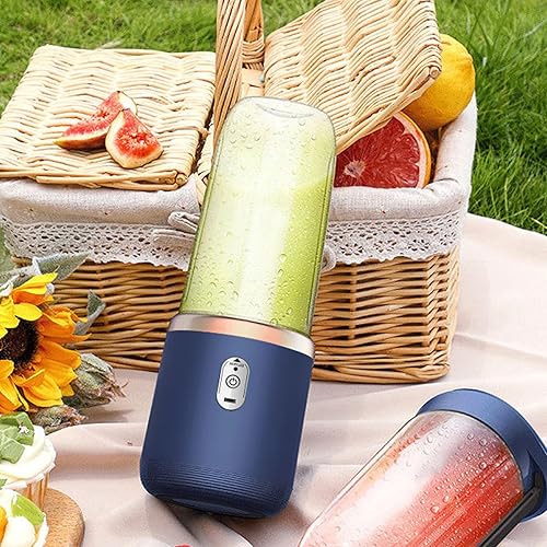 Blender portable 400 ml Juicer personnel avec 6 lames sur le mélange go avec le couvercle USB Mini Blender Cup pour voyages sportifs et à l'extérieur - Nail Gallerys