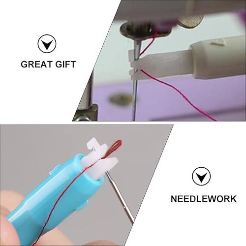 Ciieeo Automatic Threader 5Pcs Threader Insertion Self Inserter Machine Auto Tool Blue Sewing for Quick Needle DIY Holder Thread Threading Automatic Changer Home Hand Device - Nail Gallerys