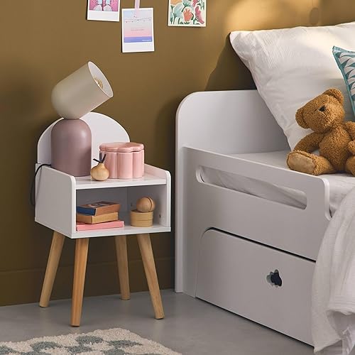 sweeek - Table de Chevet Chambre Enfant. Vert. Pieds en pin - Nail Gallerys