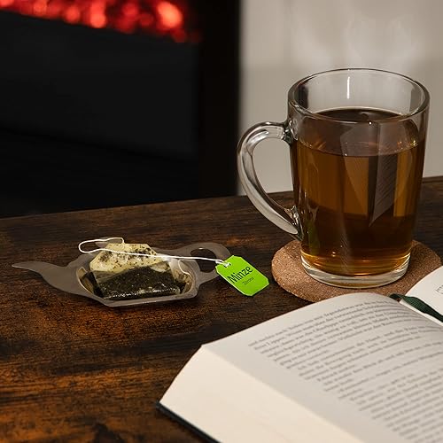 COM-FOUR® 5X Porte-sachets de thé en métal, Porte-sachets de thé en Optique théière, idéal pour Servir, env. 13 x 9,5 x 1,1 cm (05 pièces) - Nail Gallerys