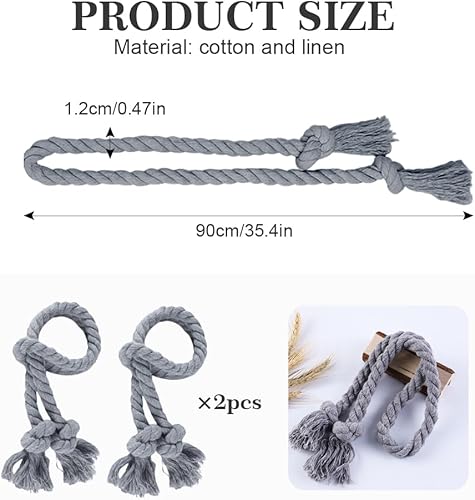 Bieiyhe 2 Pièces Attache Rideau Gris,Embrasse Corde,Embrasses à Rideaux pour Voilage,Pinces à Rideaux Corde de Coton,Boucle à Tricot Rideau,Embrasse Rideau Boheme pour DéCoration de Maison - Nail Gallerys