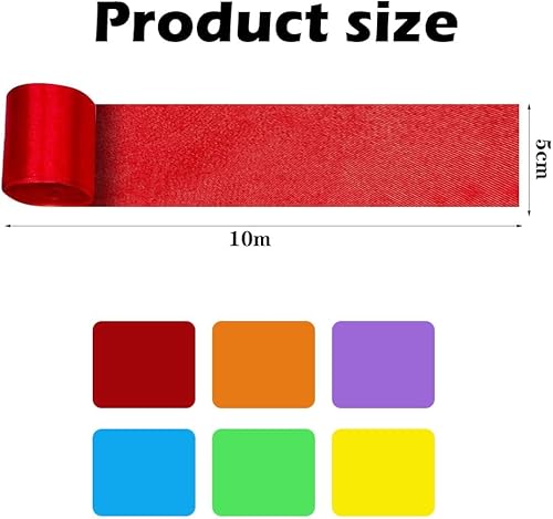 DASIAUTOEM Ruban de satin arc-en-ciel - 6 couleurs - 45 m x 5,5 cm de large - En tissu coloré - Pour emballage de cadeaux, anniversaire, salle de classe, mariage, décoration de fête, bricolage - Nail Gallerys