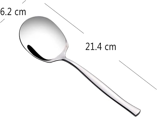 Qskely Lot de 6 grandes cuillères de service en acier inoxydable, grande cuillere service buffet - Nail Gallerys