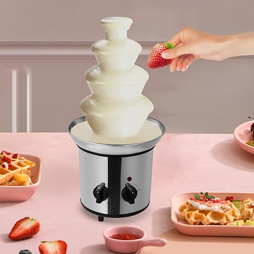 Fontaine à chocolat à 4 niveaux - Fontaine à chocolat - Fontaine à olade - Machine électrique à fondre le chocolat - Pour les cafés, les magasins de thé au lait, les fêtes de famille, les - Nail Gallerys