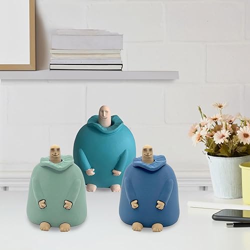 Les-Theresa Statue Doigt d'honneur Deco, Statue Nain Qui Fait Un Doigt Moyen, Figurine Doigt d'honneur Personnelle, Statuette Doigt d'honneur pour Salon, Chambre à Coucher, Bureau (Bleu Clair) - Nail Gallerys