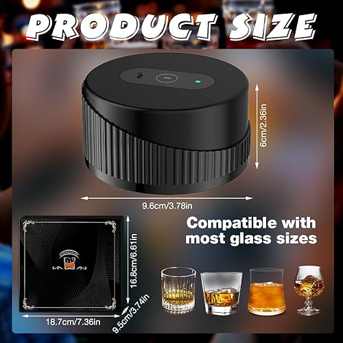 Kit de Fumoir Cocktail, Kit de Fumoir à Whisky Électrique Comprend 6 Copeaux de Bois, kit de Fumoir à Cocktail Rechargeable, Convient aux Hommes, Papa, Mari, Anniversaire, Cadeau d'anniversaire - Nail Gallerys