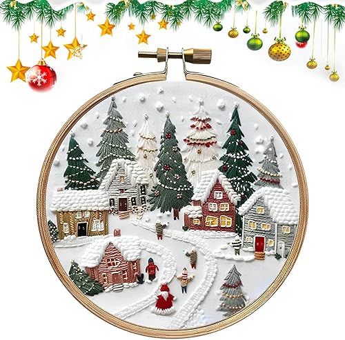 Générique Kit de Broderie de Noël, Kit de Point de Croix Broderie Noël, Kit de Broderie pour Débutants, Décoration de Broderie de Noël Cadeaux, Artisanat DIY Décoration à la Main pour Adultes (G) - Nail Gallerys