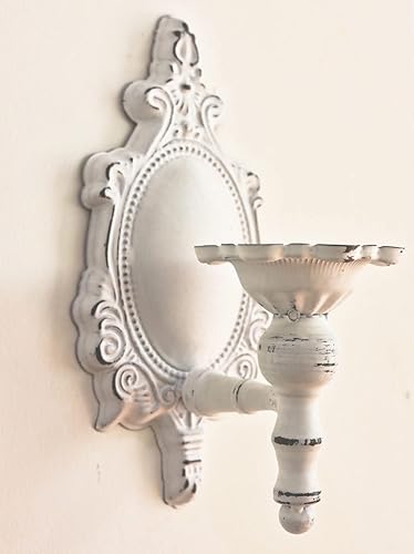 UNISTRENGH Bougeoir Mural Vintage Bougeoirs Decoration Murale Bougeoir Appliques Murales Élégantes Suspendues pour Bougie Appliques Decorative de Salon Maison Salle Jardin Deco (Blanc Antique B) - Nail Gallerys