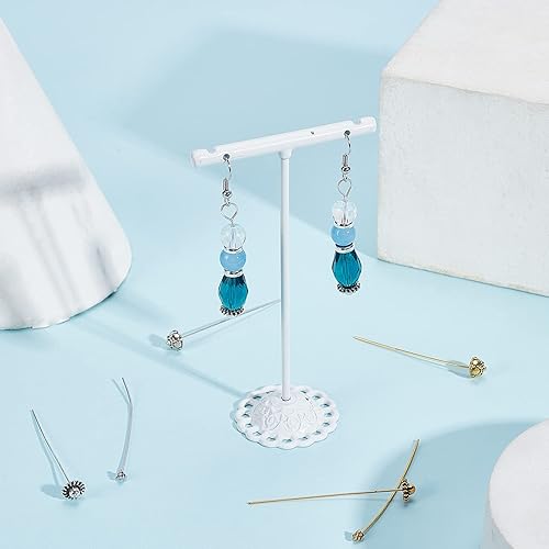 PH PandaHall 6 Modèles Aiguilles à épingle à Tête, 60pcs Broches à Tête Sphérique Épingles à Tête Tibétaines Bijoux Tête Pins Fleur Perles Pins pour Boucle d'oreille Bijoux Artisanat - Nail Gallerys