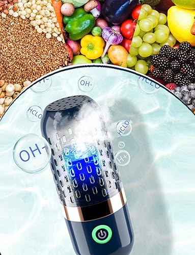 BCRTO Machine de nettoyage de légumes et de fruits, appareil de nettoyage de fruits purifié et étanche avec technologie de purification OH-ion 250 min de temps de fonctionnement et chargement sans fil - Nail Gallerys