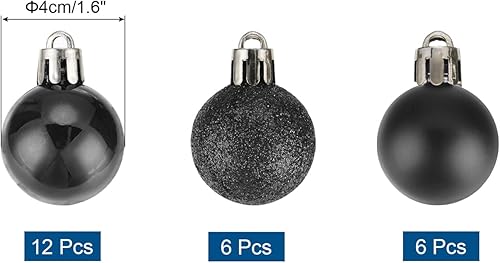 sourcing map Lot de 24 boules de Noël décoratives pour sapin de Noël - Boules orange de 4 cm pour décoration de fête, mariage, vacances - Nail Gallerys