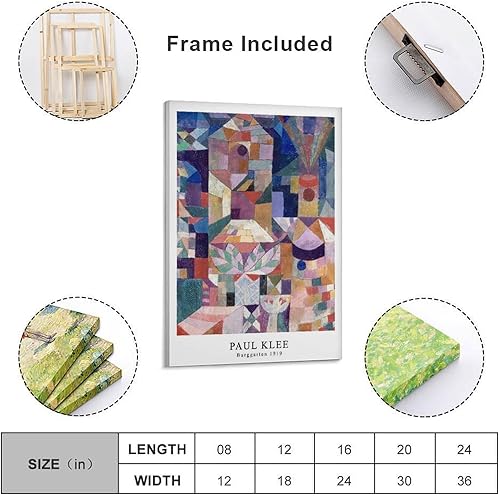 FDBEKPJY Paul Klee Poster sur toile vintage pour décoration de chambre à coucher, bureau, chambre, cadeau 30 x 45 cm - Nail Gallerys