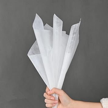 Lot de 50 feuilles de papier d'emballage en coton coréen non tissé pour fleurs fraîches - Fournitures de fleuriste - Imperméable - Fournitures florales pour fleurs fraîches (blanc) - Nail Gallerys