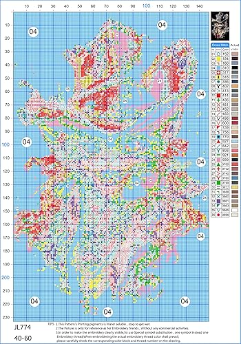 Abillyn Kit de broderie au point de croix avec motif imprimé vache (vache) - Nail Gallerys