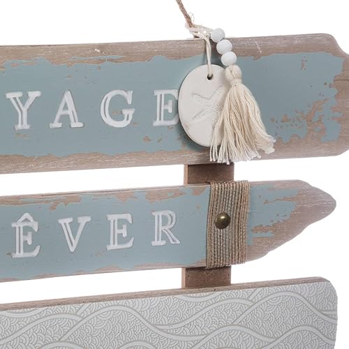 Atmosphera - Déco murale Eté - bois - 36x32-5 cm - Bleu - Nail Gallerys