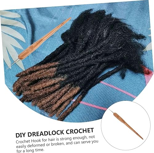 Crochet Pour Dreadlocks Avec Manche En Bois, Aiguille À Crochet 0,5MM Pour Tresses Artisanales, Outil Compact Et Ergonomique Pour Tricot Et CréAtion De Locks - Nail Gallerys