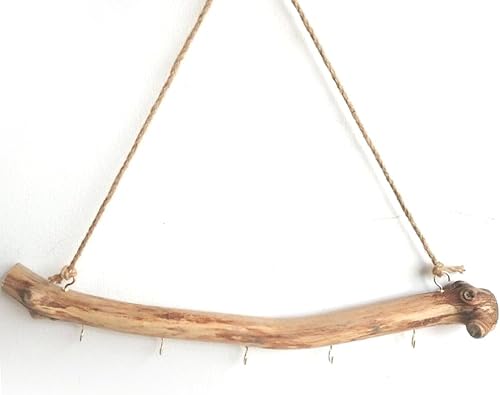 JANZU 2 Pièces Branches Décoratives en Bois Flotté Naturel Ferme Maison Décoration Murale Organisateurs de Suspendus avec 5 Crochets Installation Facile - Nail Gallerys