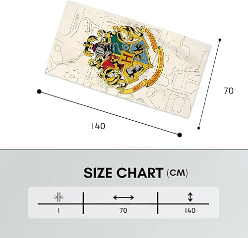 Fashion UK Serviette de plage Harry Potter Grande 70 x 140 cm 100 % coton Modèle Hogwarts Carte du Malandrin Serviette Piscine officielle Beige - Nail Gallerys