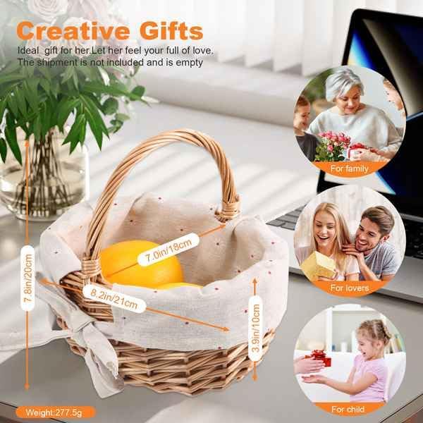 Smallterm Petit panier en osier tissé à la main - Simulation de fleurs - Petite main - Panier cadeau à la main - Nail Gallerys