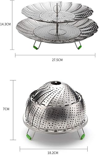 1 Pc En Acier Inoxydable Légumes Vapeur Pliant Panier Insert pour Poissons Veggie Fruits De Mer Extensible pour Adapter Divers Pot De Taille - Nail Gallerys