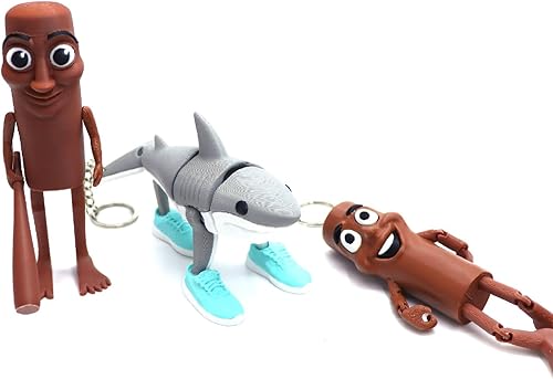 Italian Action Toy Figures, Décorations de bureau pour les amateurs de jeux jouetsStatue de requin Tungtungsahur et Trale avec bras articulés qui peuvent être déplacés. - Nail Gallerys