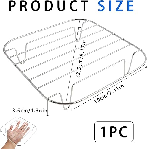 Jecdfs grille pour air fryer, accessoires air fryer, Compatible avec Cosori Dual Blaze et Turboblaze, Acier inoxydable S304, Diagonale minimale requise 27 cm, Polyvalent, 20.5x20.5x5.3 cm - Nail Gallerys