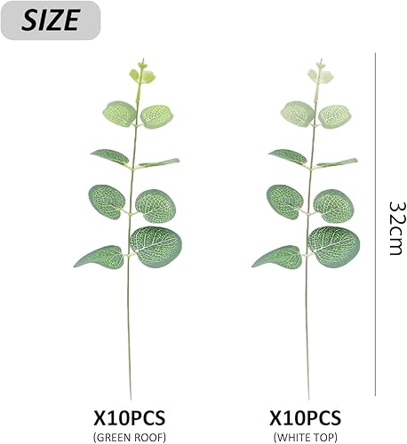 20 morceaux de branches d'eucalyptus, décoration d'eucalyptus artificiel, arrangement floral de branches, eucalyptus simulé, accessoires de jeu, adaptés aux mariages, aux jardins et aux maisons - Nail Gallerys