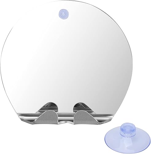 Miroir de Douche sans Buée pour Le Rasage, Miroir de Rasage de Douche avec Ventouse à Verrouillage Rotatif, Suspension Murale, Retrait Facile et Hauteur Réglable pour Le Rasage - Nail Gallerys