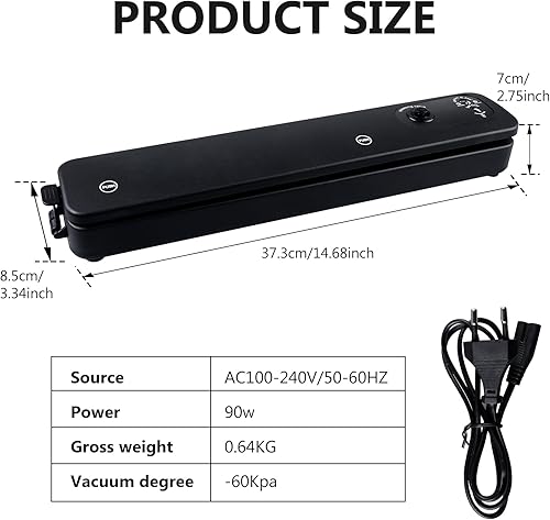 BYZESTY Sous Vide Garer: 1 Set Scelleur Sous Vide Étanche, Cuisinier Précis Avec Minuteur, Pour Cuisine Et Extérieur (100 Sachets Sous Vide Inclus) - Nail Gallerys