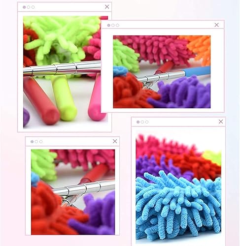 Plumeau Poussiere Microfibre avec tige télescopique pour éliminer la poussière et les taches sur les fenêtres et les meubles Lot de 3 - Nail Gallerys